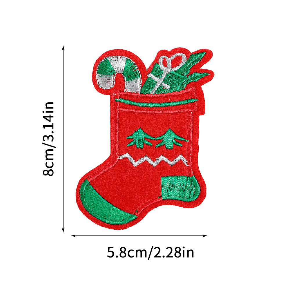 Wholesale Cross-border Christmas Cloth Sticker Patch Sticker Embroidery Sticker Large Pattern diy  Christmas Tree Patch Badge Embroidery 1